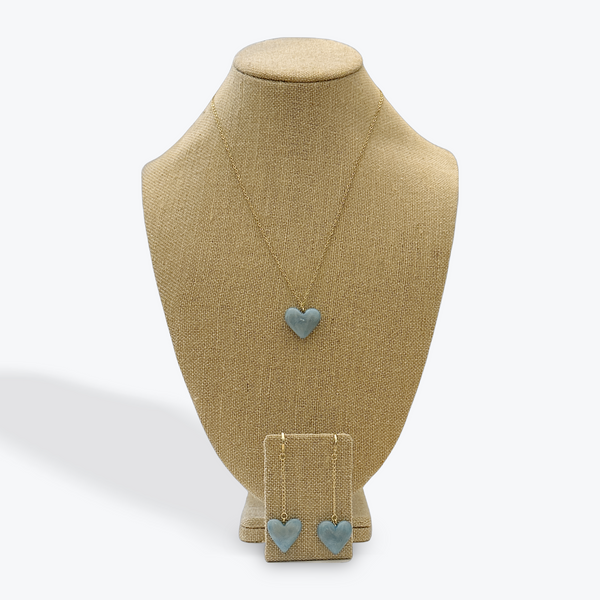 TAGUA NUT HEART NECKLACE & EARRINGS SET The Hip Hat