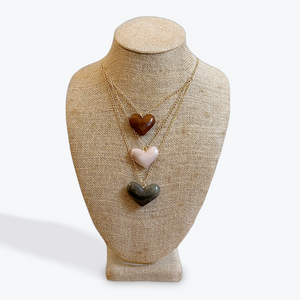 TRES HEART NECKLACE | TRIPLE STRAND HEART NECKLACE The Hip Hat