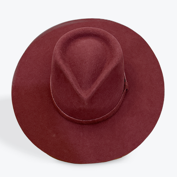 PINCHED RANCHER HAT - large brim hard hat, large brim ladies hat, merino wool hat, rancher hat, wool cowboy hat, wide brim wool fedora, panama straw hats - The Hip Hat