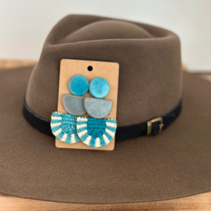 MOSAIC EARRINGS | BOHEMIAN DANGLE TAGUA NUT AND TOQUILLA STRAW EARRINGS The Hip Hat