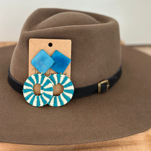 MOSAIC EARRINGS | BOHEMIAN DANGLE TAGUA NUT AND TOQUILLA STRAW EARRINGS The Hip Hat
