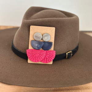 MOSAIC EARRINGS | BOHEMIAN DANGLE TAGUA NUT AND TOQUILLA STRAW EARRINGS The Hip Hat