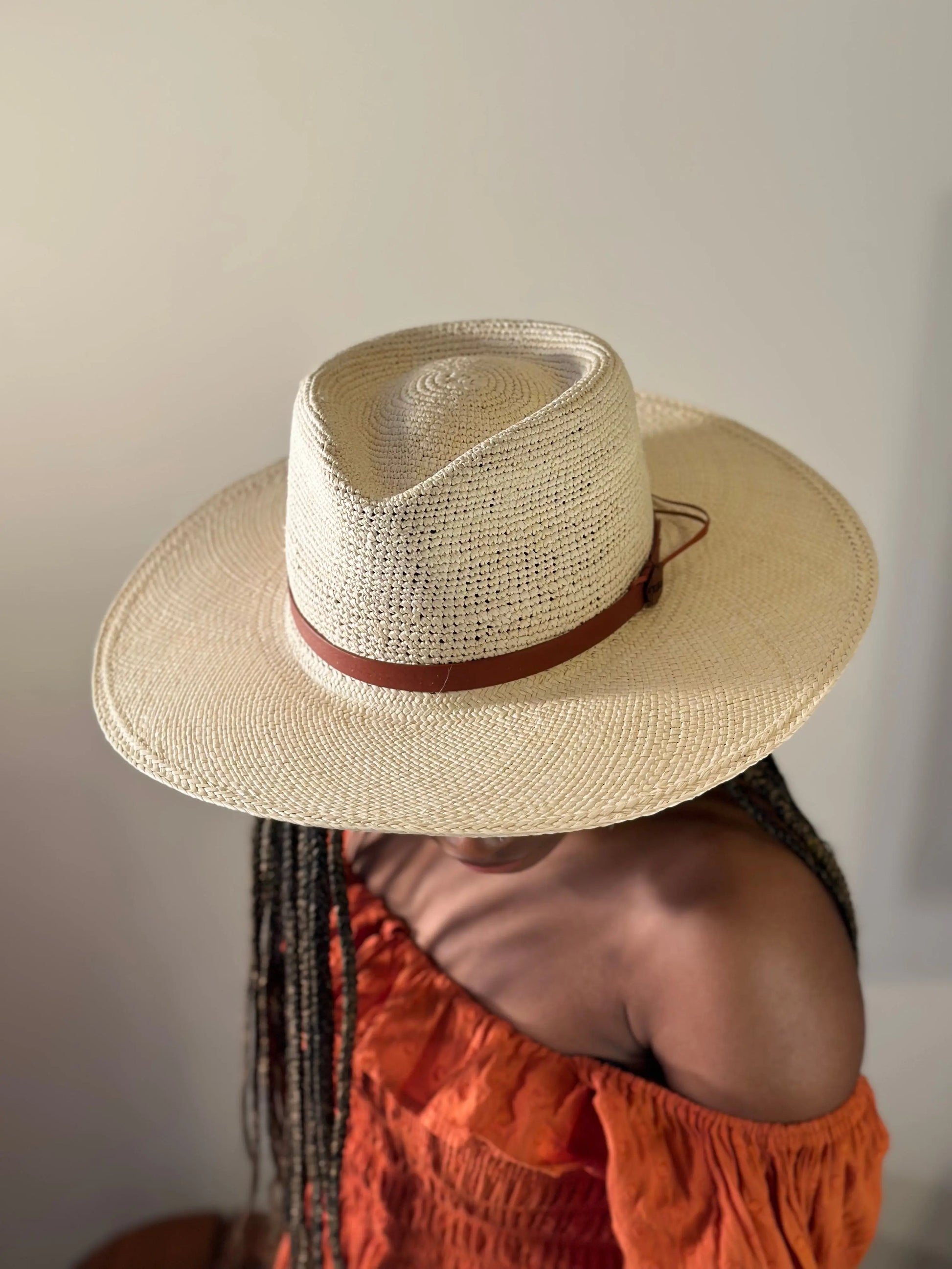 Crocheted Crown Large Brim Ladies Hat - The Hip Hat 