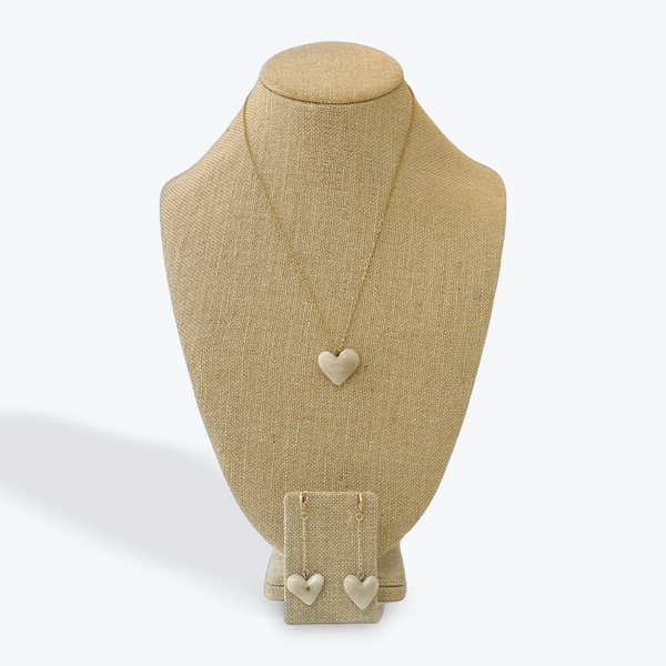 TAGUA NUT HEART NECKLACE & EARRINGS SET The Hip Hat