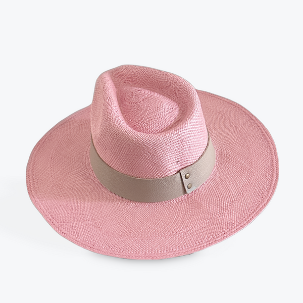 PINK LARGE BRIM STRAW HAT The Hip Hat