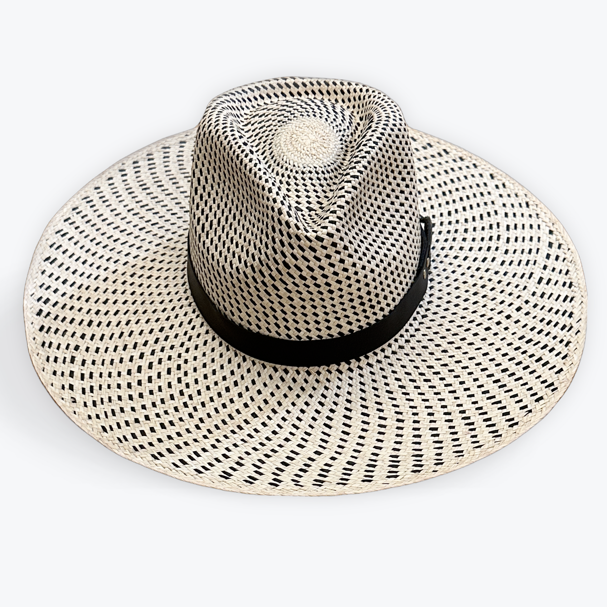 POLKA-DOT STRAW HAT - large brim hard hat, large brim ladies hat, merino wool hat, rancher hat, wool cowboy hat, wide brim wool fedora, panama straw hats - The Hip Hat