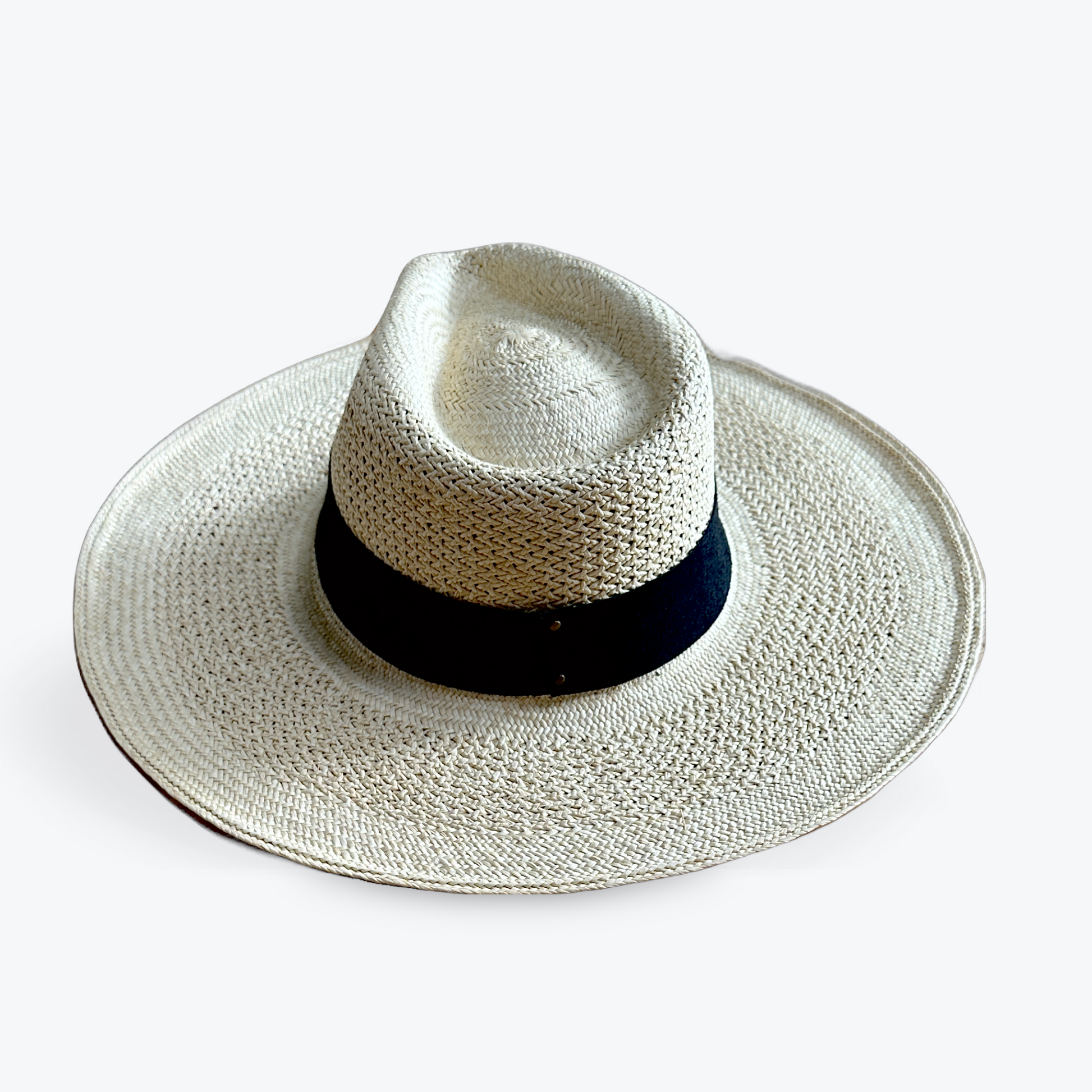 THE VENTED LARGE BRIM STRAW HAT - large brim hard hat, large brim ladies hat, merino wool hat, rancher hat, wool cowboy hat, wide brim wool fedora, panama straw hats - The Hip Hat