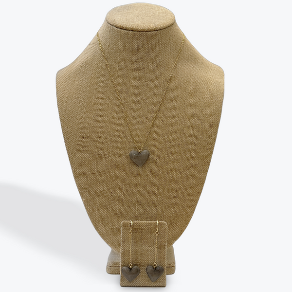 TAGUA NUT HEART NECKLACE & EARRINGS SET The Hip Hat