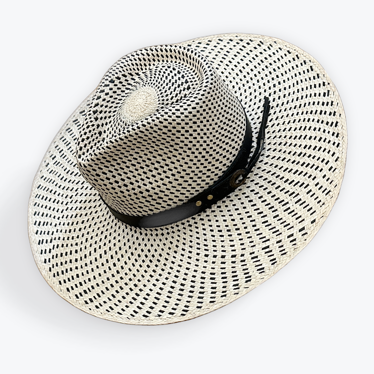 POLKA-DOT STRAW HAT - large brim hard hat, large brim ladies hat, merino wool hat, rancher hat, wool cowboy hat, wide brim wool fedora, panama straw hats - The Hip Hat