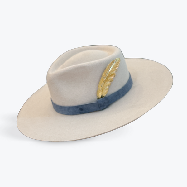 ALPACA SILVER  HAT FEATHER - large brim hard hat, large brim ladies hat, merino wool hat, rancher hat, wool cowboy hat, wide brim wool fedora, panama straw hats - The Hip Hat