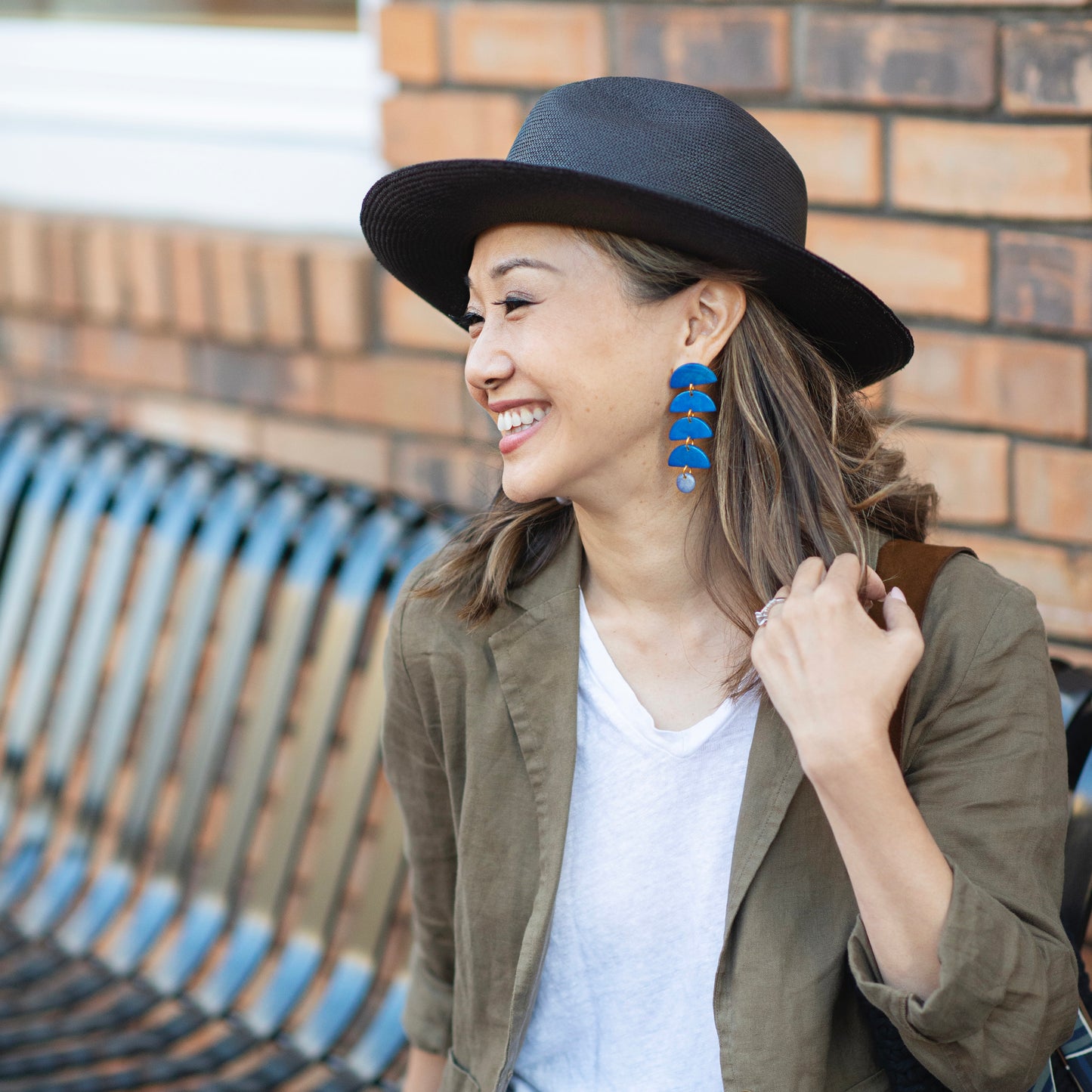 HALF MOON DROP EARRINGS CRAFTED WITH TAGUA NUT - large brim hard hat, large brim ladies hat, merino wool hat, rancher hat, wool cowboy hat, wide brim wool fedora, panama straw hats - The Hip Hat