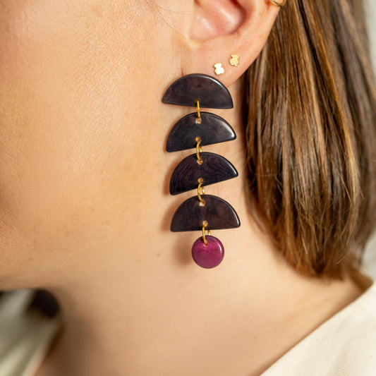 HALF MOON DROP EARRINGS CRAFTED WITH TAGUA NUT The Hip Hat