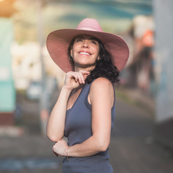 PINK LARGE BRIM STRAW HAT The Hip Hat