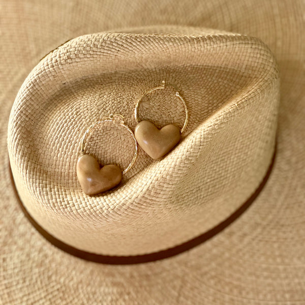 HEART CHARM HOOP EARRINGS The Hip Hat