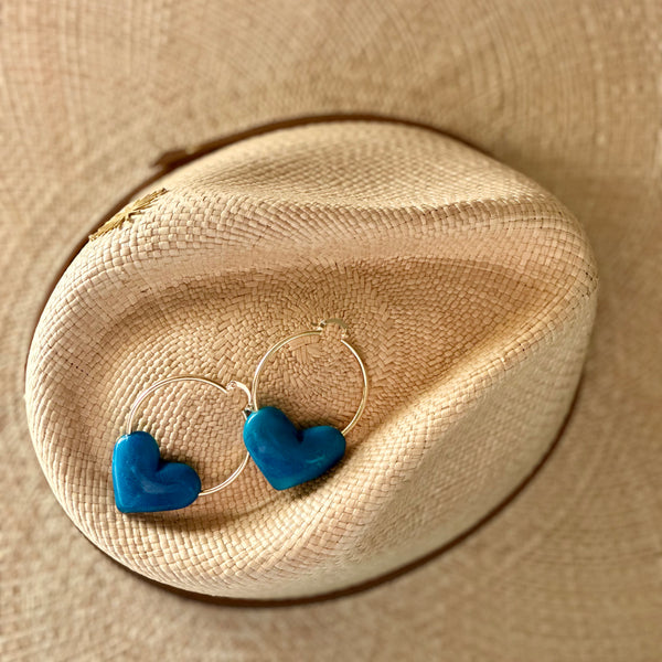 HEART CHARM HOOP EARRINGS The Hip Hat