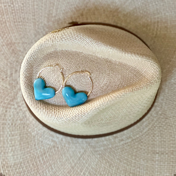 HEART CHARM HOOP EARRINGS The Hip Hat