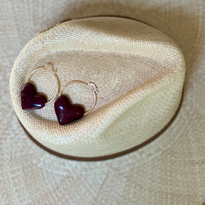 HEART CHARM HOOP EARRINGS The Hip Hat
