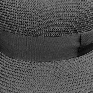 BLACK FEDORA STRAW HAT - large brim hard hat, large brim ladies hat, merino wool hat, rancher hat, wool cowboy hat, wide brim wool fedora, panama straw hats - The Hip Hat