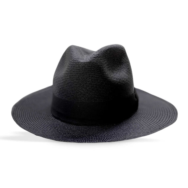 BLACK FEDORA STRAW HAT - large brim hard hat, large brim ladies hat, merino wool hat, rancher hat, wool cowboy hat, wide brim wool fedora, panama straw hats - The Hip Hat
